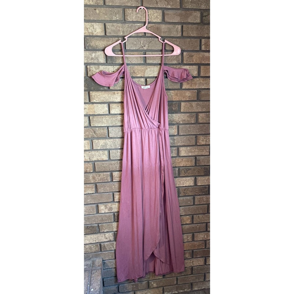 Rolla Coster Dusty Rose Off-Shoulder Maxi Dress